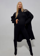 the penelope maternity turtleneck longsleeve jumpsuit in black