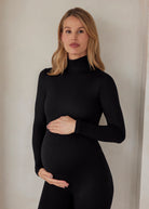 the penelope maternity unitard in black