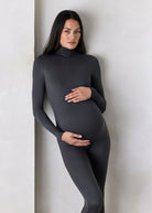 Bumpsuit Maternity The Penelope Turtleneck Long sleeve Jumpsuit in Slate