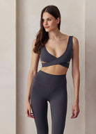 the perfect movement maternity activewear legging and bra in slate