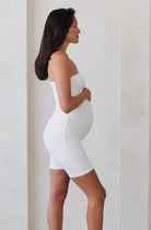 The Romee One Shoulder Maternity Bumpsuit in Ivory