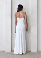 Bumpsuit Maternity The Rosie Square Neck Sleeveless Maxi Dress with side slit in Ivory