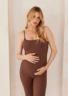 sculpting rib unitard in brown