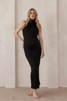 Bumpsuit Maternity The Serena Turtleneck Sleeveless Maxi Dress in Black