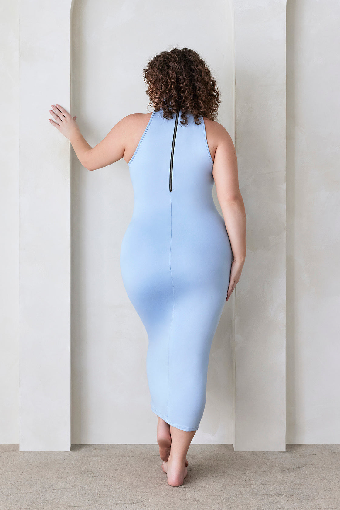 Bumpsuit Maternity The Serena Turtleneck Sleeveless Maxi Dress in Powder Blue