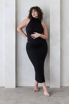 Bumpsuit Maternity The Serena Turtleneck Sleeveless Maxi Dress in Black