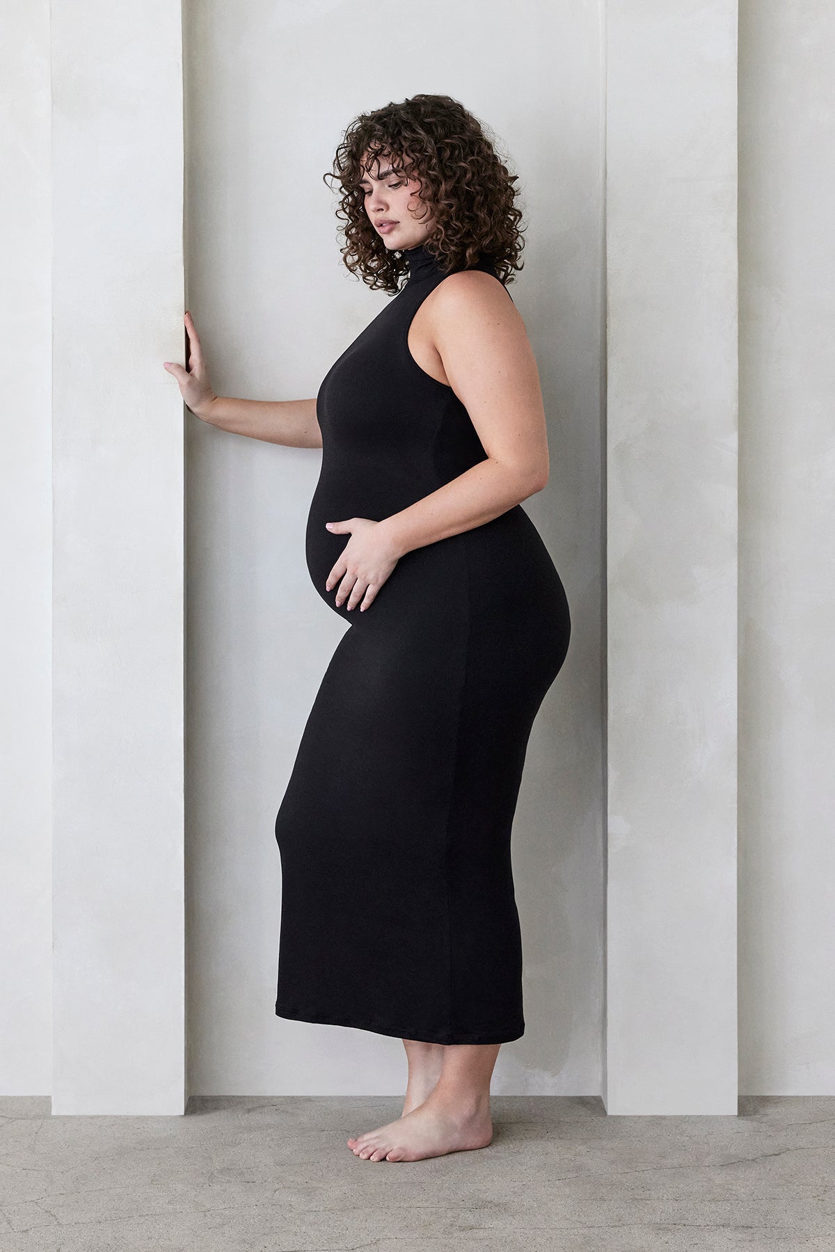 Bumpsuit Maternity The Serena Turtleneck Sleeveless Maxi Dress in Black