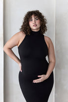 Bumpsuit Maternity The Serena Turtleneck Sleeveless Maxi Dress in Black