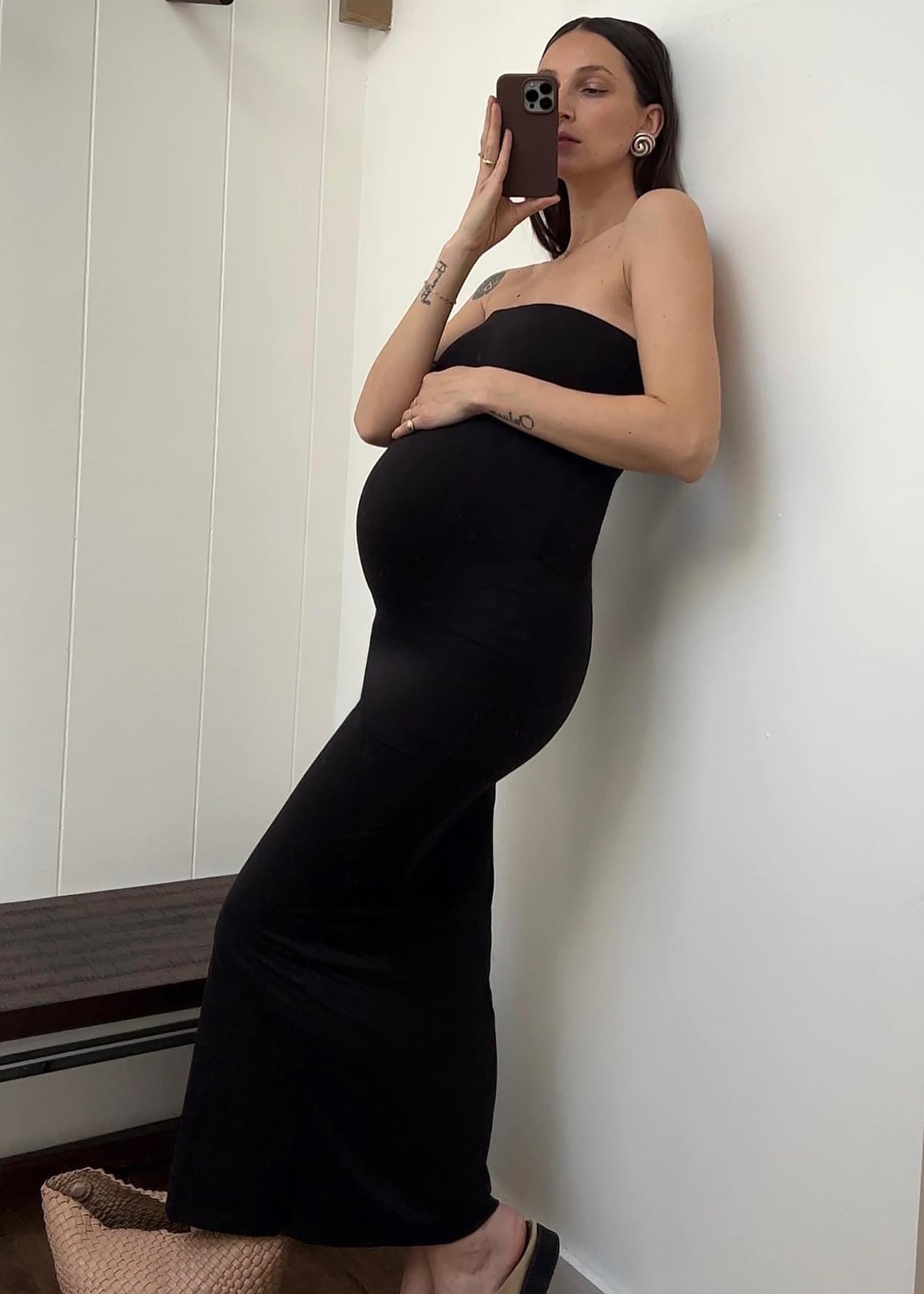 Bumpsuit Maternity the zoe tube maxi dress in black