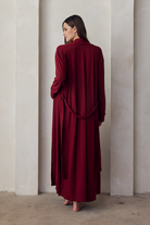 the cloud robe in burgundy