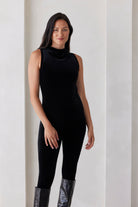 The Solid Velvet Gia Bumpsuit